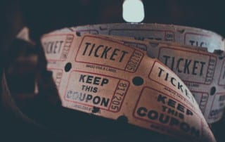 Image of admission tickets for entertainment.